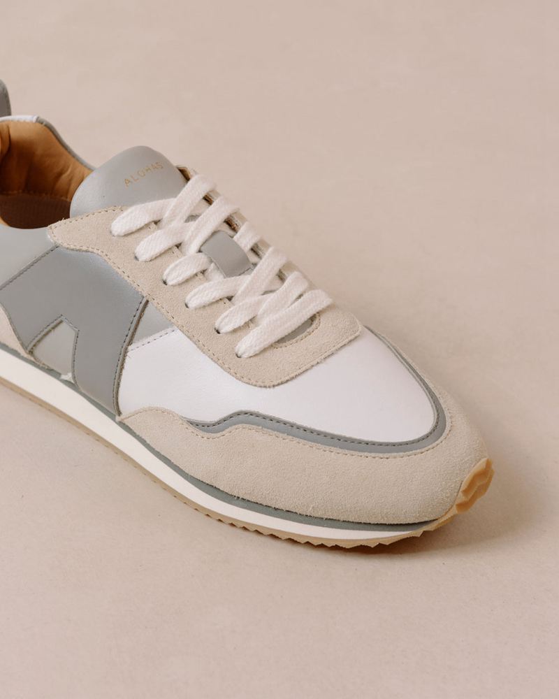 White/Grey Alohas Tb.015 Leather Women's Sneakers | EZKIL2796