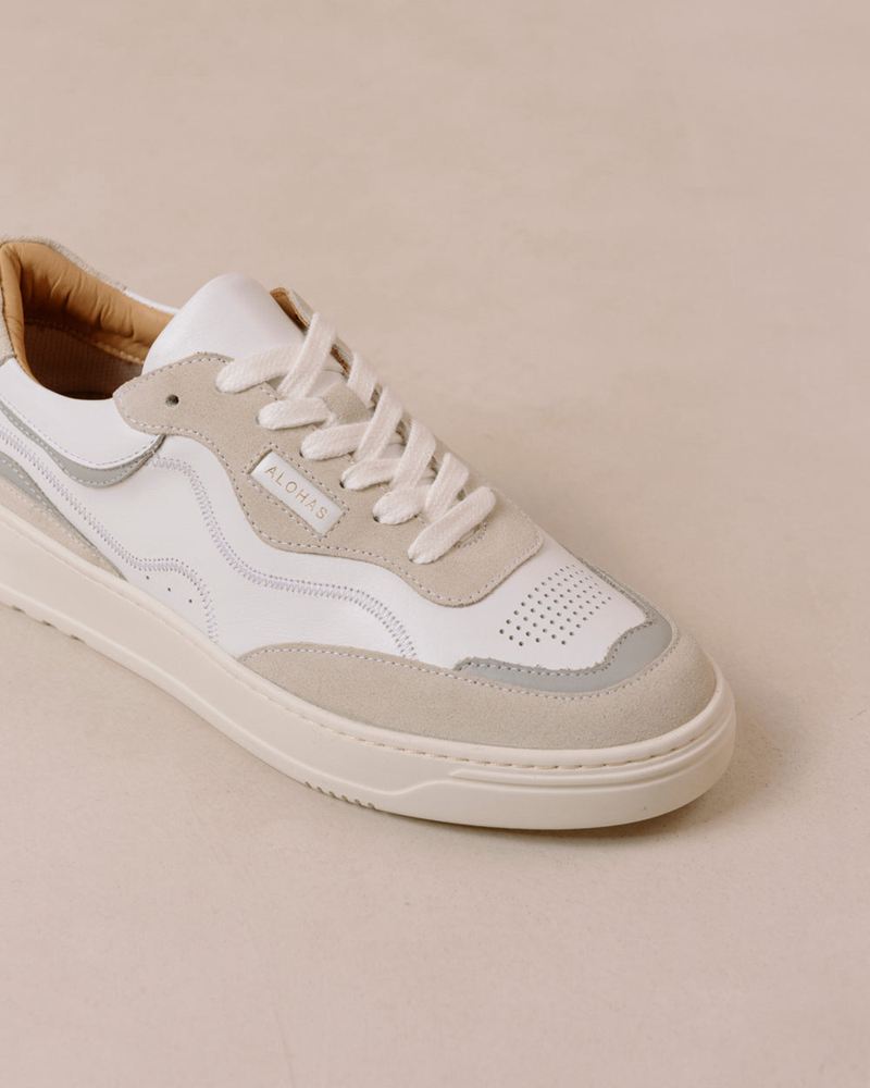 White/Grey Alohas Tb.87 Leather Women's Sneakers | WZBFK9058