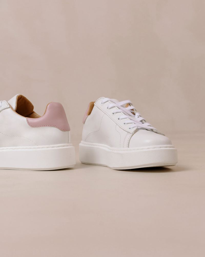 White/Purple Alohas Tb.65 Leather Women's Sneakers | TENFR4791