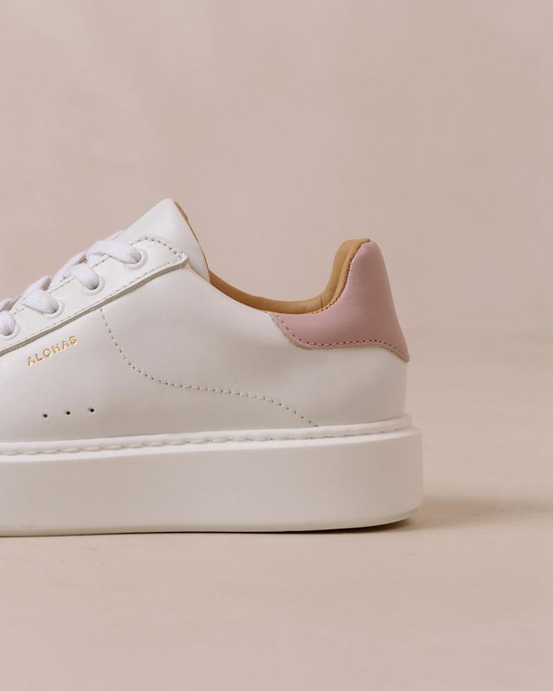 White/Purple Alohas Tb.65 Leather Women's Sneakers | TENFR4791