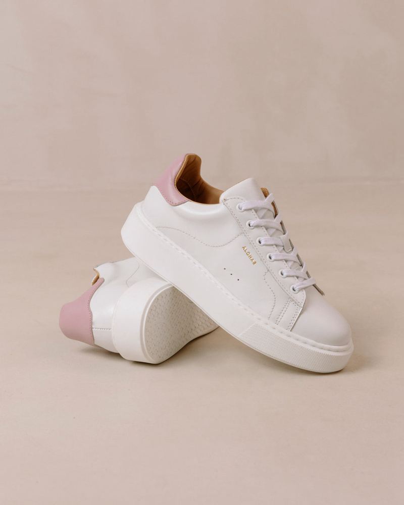 White/Purple Alohas Tb.65 Leather Women's Sneakers | TENFR4791