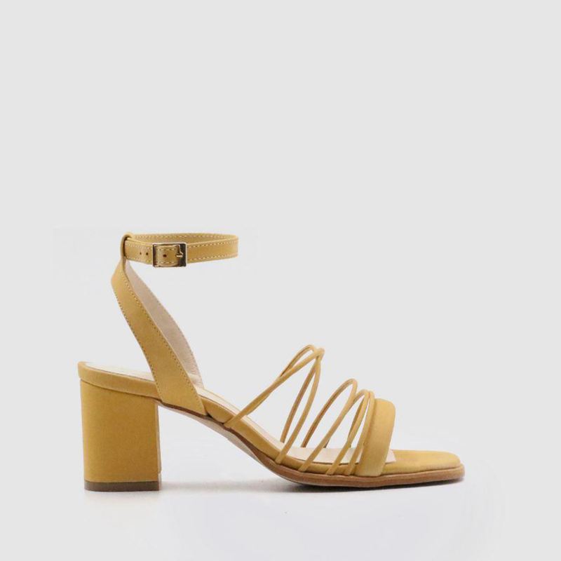 Yellow Alohas Carolina Women's Heels | ATSKE5284