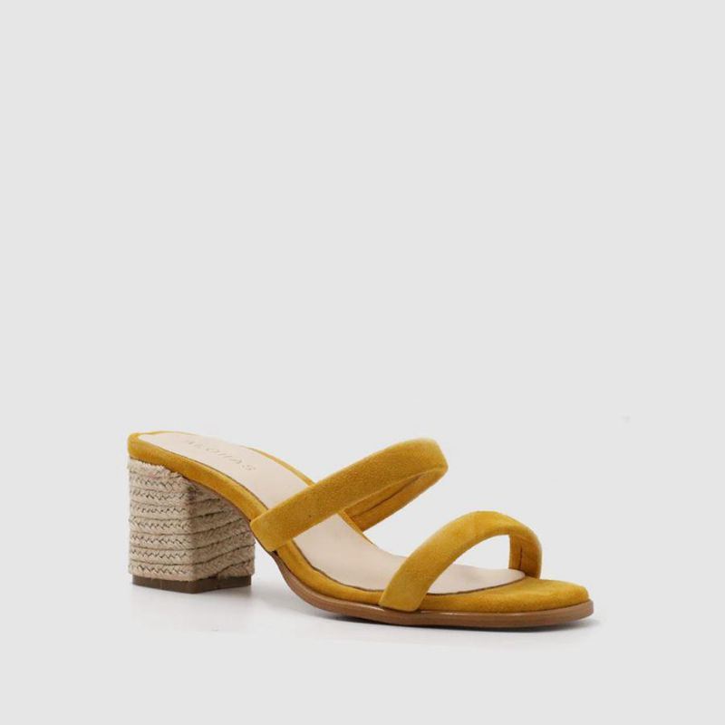 Yellow Alohas Laura Women's Heels | LUTDE7951