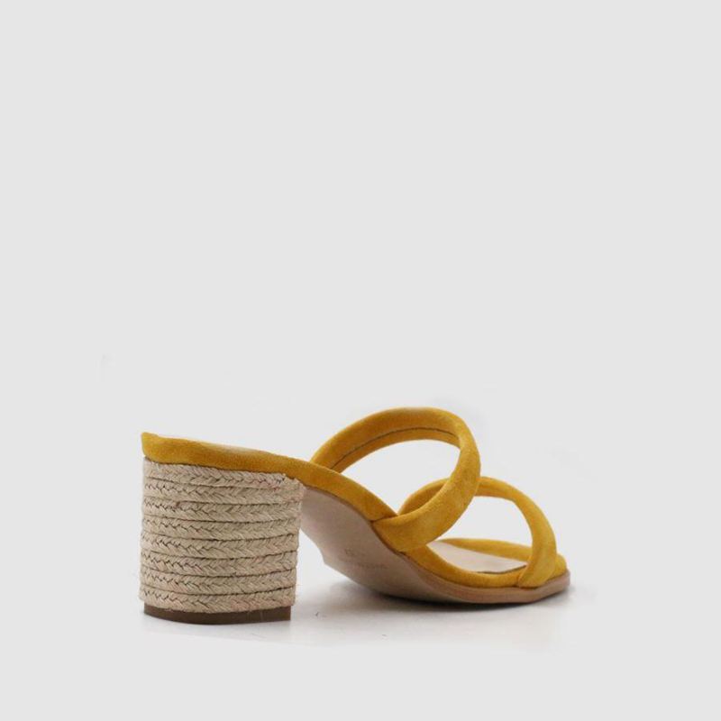 Yellow Alohas Laura Women's Heels | LUTDE7951